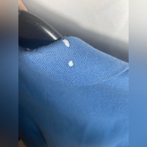 Vintage Ivana Wool Blazer Blue Velvet Trim Lace Cuff Size 18 Made in USA - Picture 7 of 9